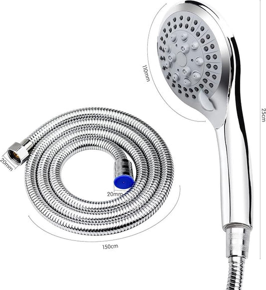 Water-Saving Shower Head - 5 Spray Settings - High Pressure - Hand Shower - Shower Set - With 1.5m V1188-MS101-01362-1