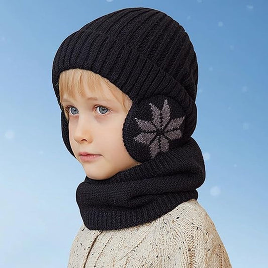 Hat & Scarf - Winter Kids' Hats - Kids' Hat - 2 In 1 Kids' Hat Scarf Set - 4 To 10 Years - Beanie - Boys And V1188-MS101-01382-1