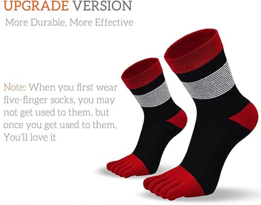 Toe Socks - 5 Pairs of Toe Socks - Yoga Socks - Toe Socks - Smooth Toe Seam - No Annoying Seams - Runner Toe V1188-MS101-01405-1