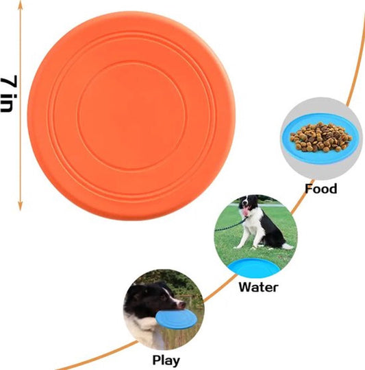 Frisbee - 7 Pieces - Dog Frisbee - Rubber Frisbee Dog - Dog Toys - Beach Toys - Disc - Soft Silicone - Dog V1188-MS101-01430-1