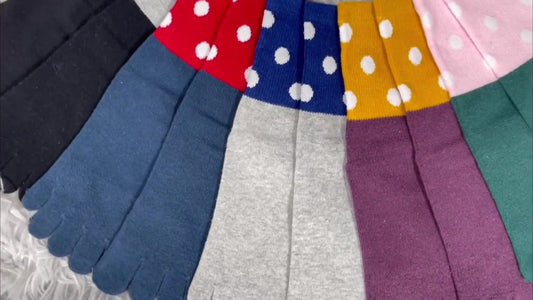 Toe Socks 5 Pairs - Toe Socks - Women's - Cotton - Yoga Socks - Smooth Toe Seam - No Annoying Seams - Runner V1188-MS101-01437-1