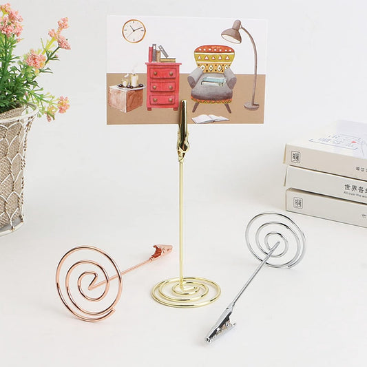 KZQ 12 Pieces - Clip Photo Holders - Photo Holder with Clip - Photo Frame - Stainless Steel Card Holder - V1188-MS101-01444-1