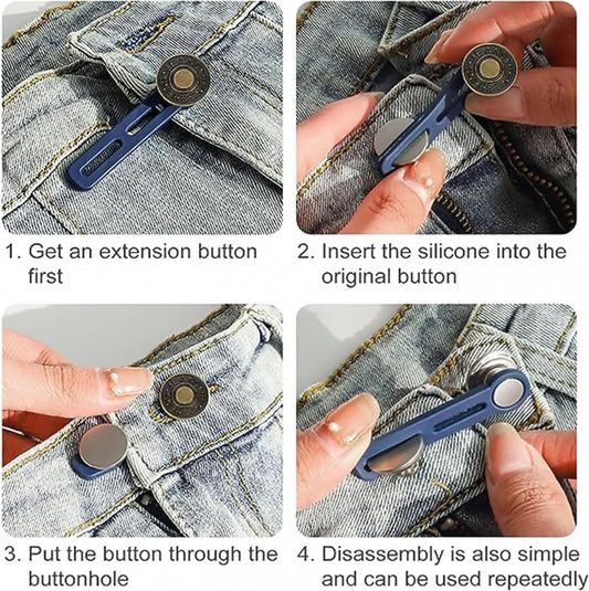 Buttonhole Extender 6 Pieces Bronze - Trouser Expander - Jeans Trouser Expander - Trouser Widening Button - V1188-MS101-01547-1