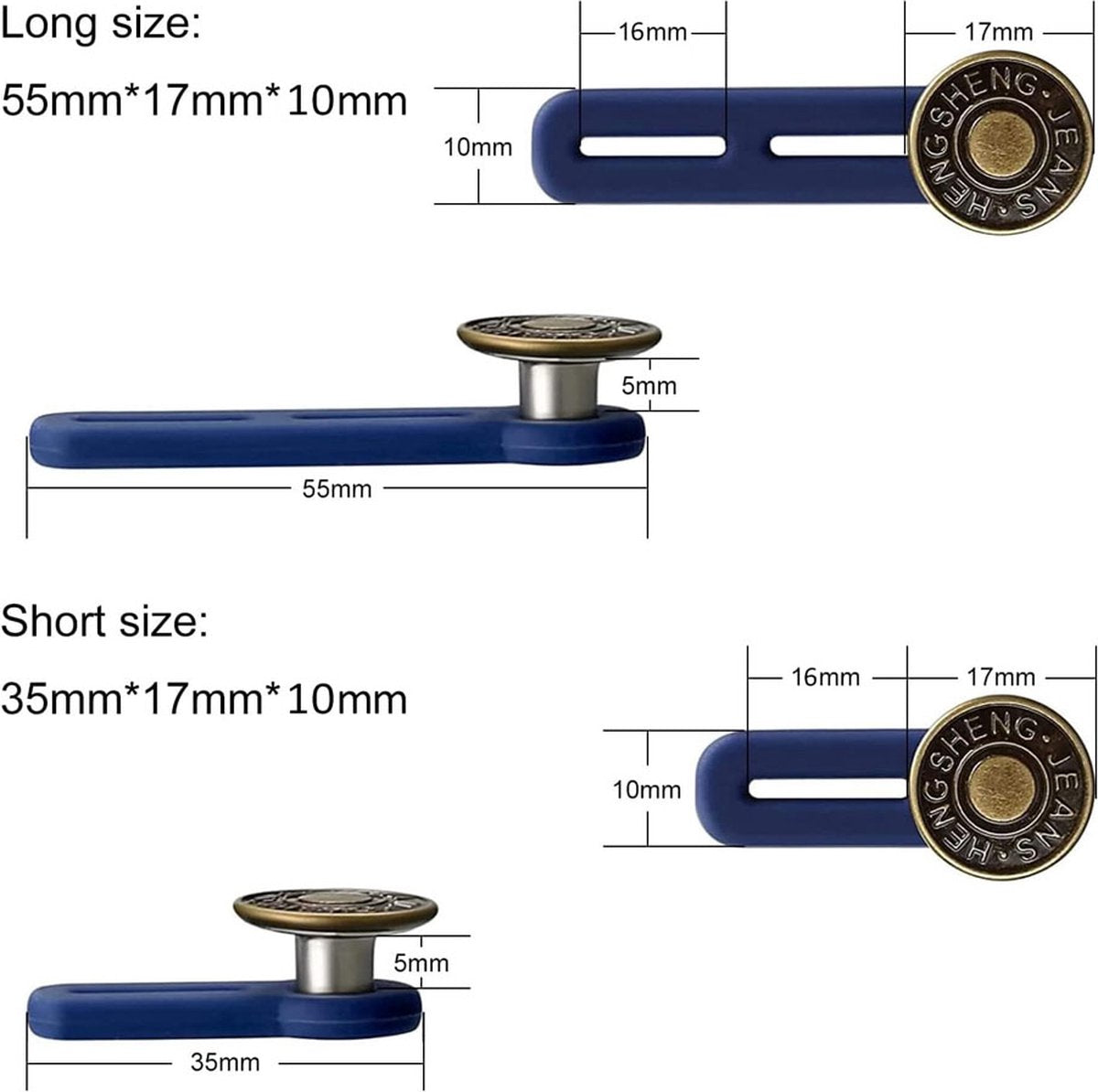 Buttonhole Extender 6 Pieces Bronze - Trouser Expander - Jeans Trouser Expander - Trouser Widening Button - V1188-MS101-01547-1