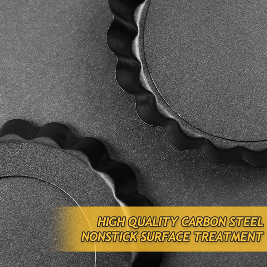 Quiche Pans - Set of 4 - Diameter 10 cm - Quiche Pan with Removable Base - Quiche Baking Pan - Tart Pan with V1188-MS101-01572-1