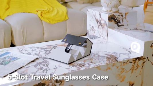 Storage Box for Glasses - Roll-Up Glasses Storage Bag - Glasses Case Storage Box for Up to 5 Glasses - V1188-MS101-01579-1