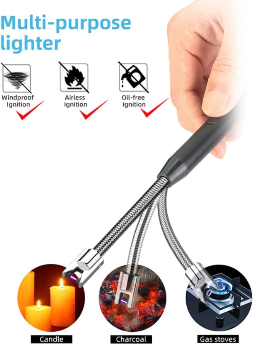 Long Electric Lighter - USB Rechargeable - Kitchen Helpers - USB Electric Stick Lighter - Kitchen BBQ Lighter V1188-MS101-01646-1