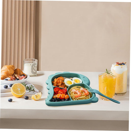 Children's Plate - Baby Plates - 4-Piece Set - BPA-Free - Children's Tableware - Non-Slip Base - Fork / Spoon V1188-MS101-01815-1