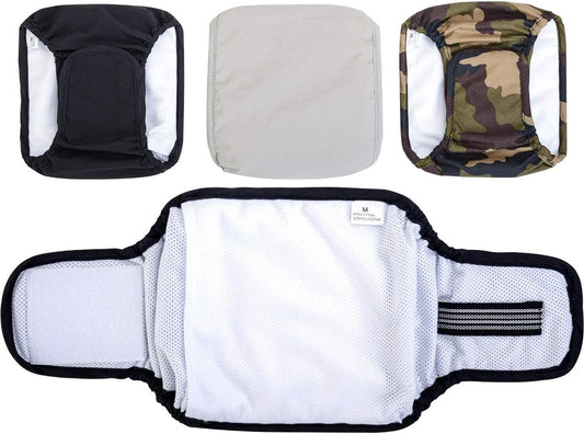 Dog Heat Pants - 3 Pieces - Dog Pants - Dog Diaper - Size L - Super Absorbent - Washable - Reusable - V1188-MS101-01821-1