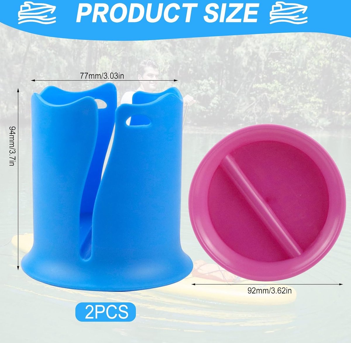 Paddle Board/SUP Cup Holder Water Bottle Holder Pink - Boat, Kayak, Surfboard, Camper, Desk, Swimming Pool, V1188-MS101-01843-1