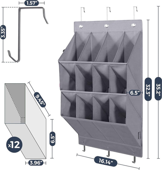 Hanging Shoe Bag - Shoe Organizer - With Hooks - Door Organizer - Above-Door Shoe Organizer - Solution for V1188-MS101-01881-1