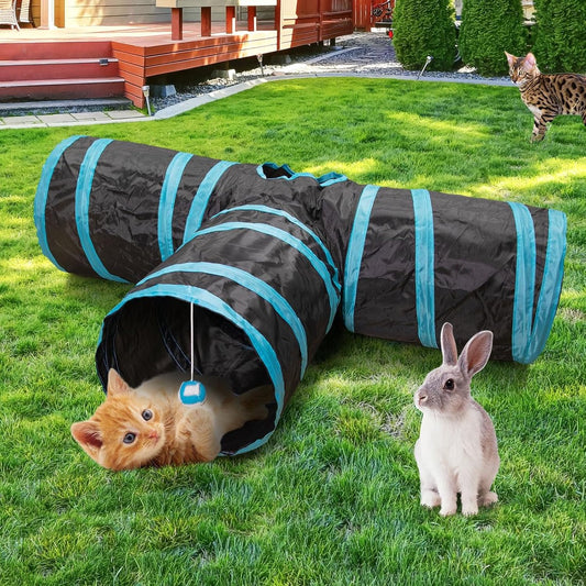 Cat Tunnel - 3 Passages - Play Tunnel for Animals - Cat Tunnel with Play Ball - Cat Tunnel - Cat House - Cat V1188-MS101-01884-1