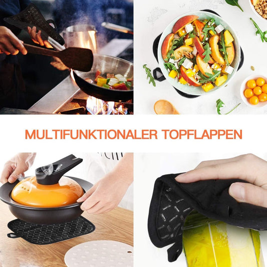Oven Mitts - 4-piece - Professional Oven Gloves - Practical Pot Holders - Cooking Gloves - Heat Resistant - V1188-MS101-01915-1