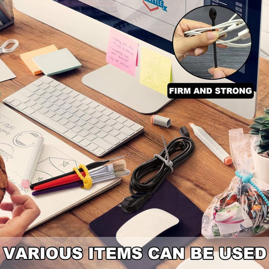 Cable Ties - 9 Pieces - Tie Wraps - Cable Organizer - Cable Management - Cable Organizer - Ties - Reusable - V1188-MS101-01959-1