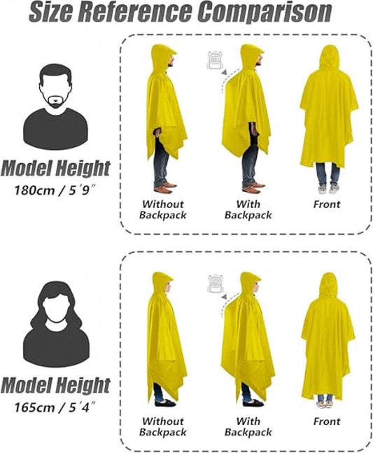 Poncho - Raincoat - Waterproof - Quick-drying - Breathable - Portable - Tear-resistant - Foldable - V1188-MS101-01979-1