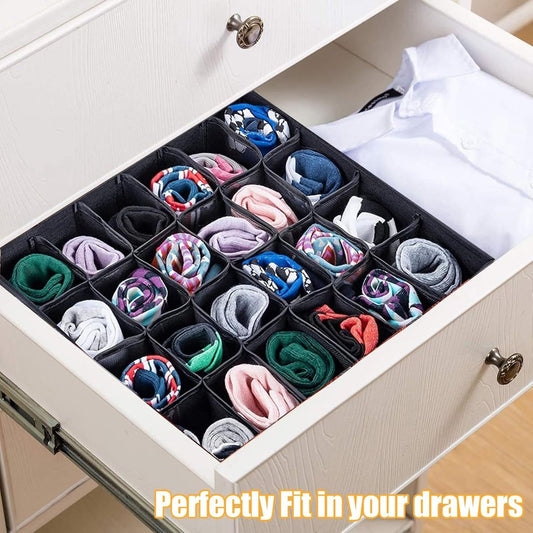 Underwear Storage Boxes - 2 Pieces - 24 Compartments - Drawer Organizer - Bra Organizer - Sock Organizer - V1188-MS101-01989-1