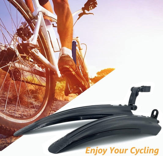 Bicycle Mudguard Set - Mountain Bike Mudguard - Adjustable - Suitable for City and Trekking Bikes - Black - V1188-MS101-02048-1