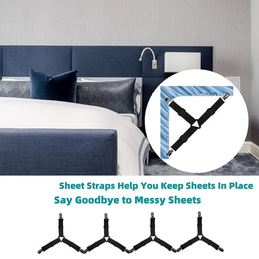 Bed Sheet Tensioners - 4 Pieces - Duvet Sheet Tensioner Clips - Duvet Clamps - Duvet Cover Tensioners - Sheet V1188-MS101-02075-1
