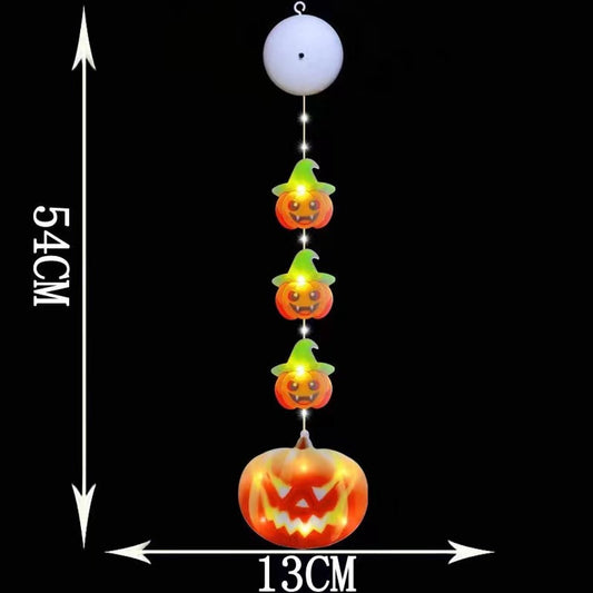 Halloween Decoration Window Lights - Orange Pumpkin Lantern Lights - Halloween Fairy Lights - 2 Pieces LED V1188-MS101-02128-1