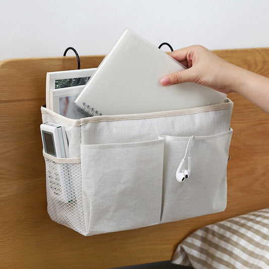 Bedside Pocket - Bed Organizer With Frame - Bed Storage Bag - Cotton - Bed Storage Bag - Bedside Table - V1188-MS101-02136-1