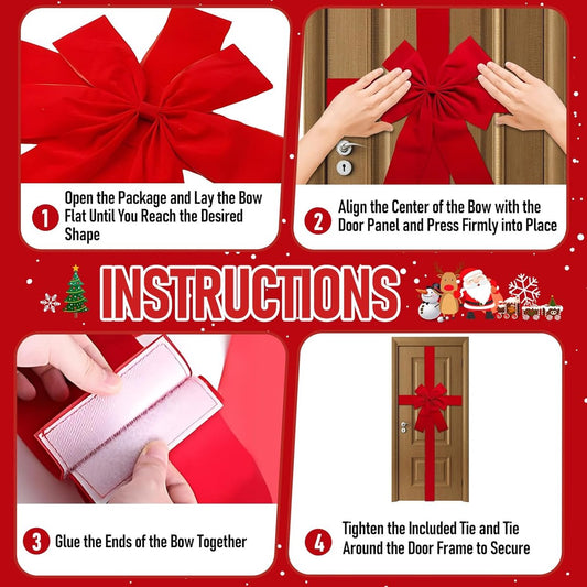 Christmas door - Door decoration - Christmas door bow - Christmas ribbon for door - Christmas decoration - V1188-MS101-02271-1