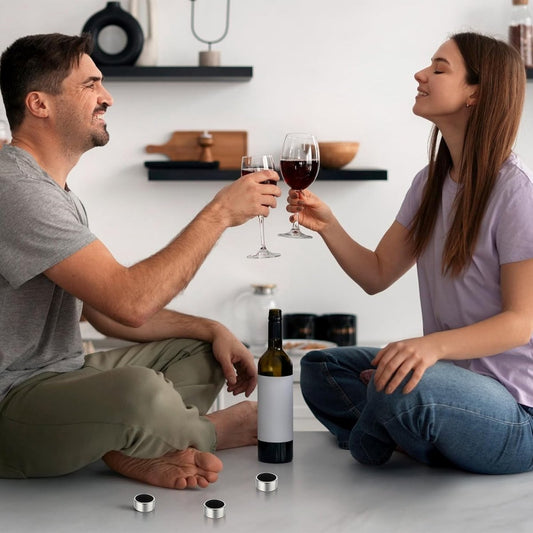 pieces - Wine Drip Ring - Stainless Steel Wine Ring with Drip Catcher - wine drip ring - Drip ring - drip V1188-MS101-02290-1