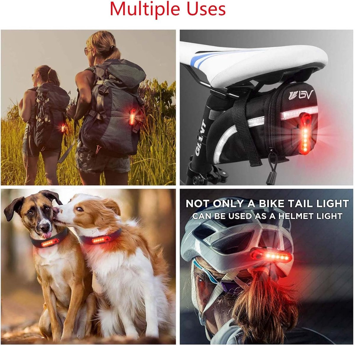 2-Piece Bicycle Light - Bicycle Rear Light - Bicycle Rear Lights - Front Light & Rear Light - USB V1188-MS101-02321-1