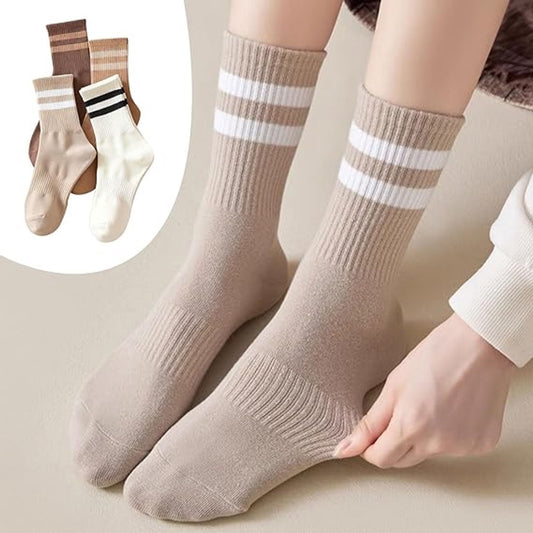 4 pairs - Socks - Cotton Socks - Autumn and winter socks - Comfortable and durable socks - striped socks for V1188-MS101-02347-1
