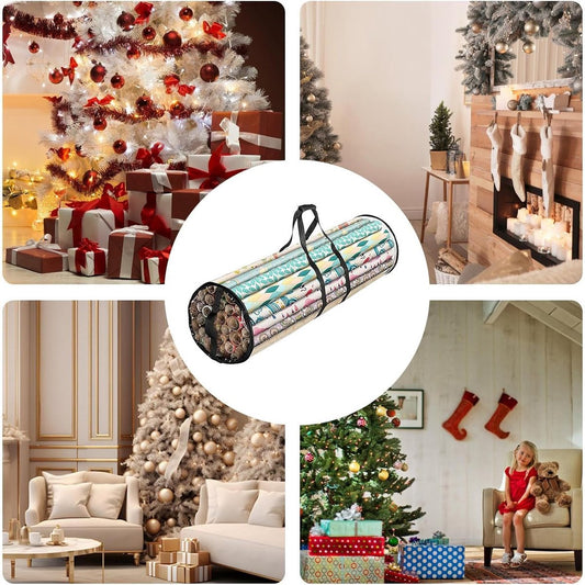 Wrapping paper storage bag - 80*22cm - Wrapping paper storage bag - Christmas wrapping paper cleanup bag - V1188-MS101-02365-1