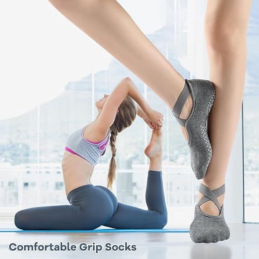 3 pairs of yoga socks - Pilates socks - non-slip socks - sports socks - ballet socks - for yoga pole Pilates V1188-MS101-02374-1