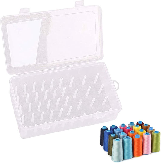 Sewing thread spool with 42 spools - Transparent sewing thread storage box - Empty sewing thread spools - V1188-MS101-02472-1