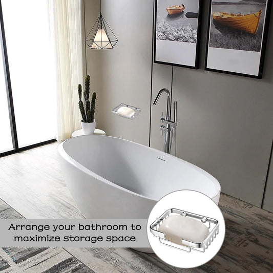 Soap Holder - 135*85*35 cm - Waterproof Stainless Steel Soap Dish - Storage Rack - Stainless Steel Metal V1188-MS101-02581-1