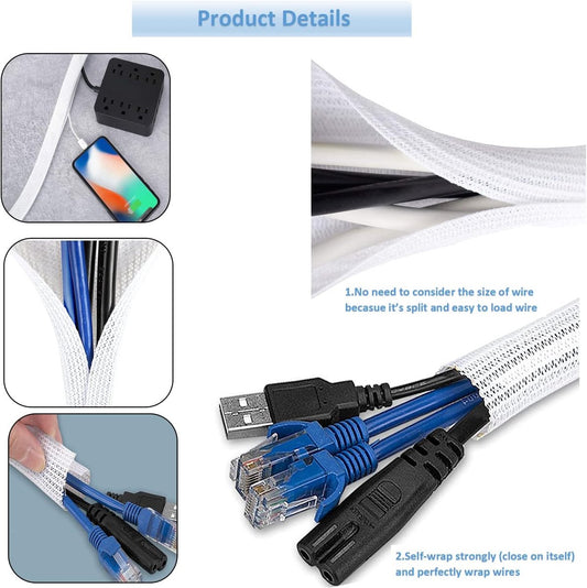 Cable Organizer - 2 m - cable management - Cable Sleeve - cable organizer - Velcro - Braided cable sleeve - V1188-MS101-02686-1
