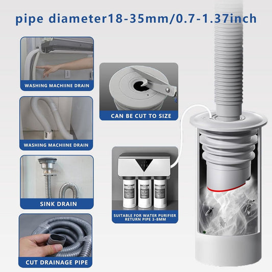 Washing machine drain plug - Sealing ring - suitable pipe inner diameter 45-50 mm - Drain plug - Sewer seals V1188-MS101-02692-1