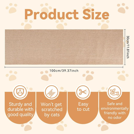 Scratching Post - 30 x 100 Cm - Scratching Mat for Cats - Kitten Toy - Anti-scratch cat sofa protection V1188-MS101-02694-1