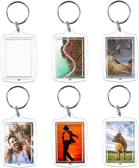 Photo Keychain - 30 Pieces - Empty Photo Frame Keychains - Transparent Clear Acrylic Keychains - Transparent V1188-MS101-02718-1