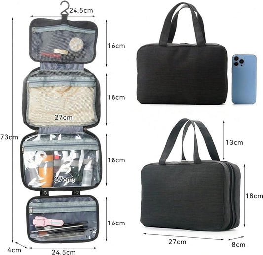 Toiletry bag - Portable hanging toiletry bag - foldable travel toiletry bag - large foldable travel bag - V1188-MS101-02771-1