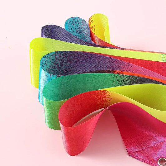 pieces - Ribbon dance sticks - 2 m - Dance rainbow streamers - 30cm long stick - ribbon dance staff - V1188-MS101-02831-1