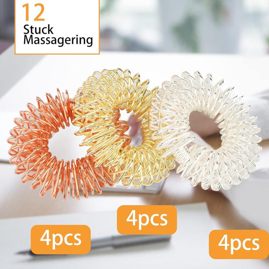 12 Finger Massage Rings - Finger Massage Rings - Acupressure Rings - Acupressure Rings - Finger Splints - V1188-MS101-02881-1