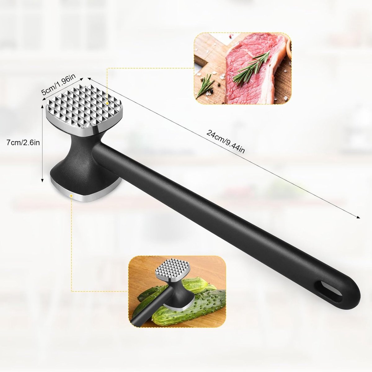 Double-sided meat tenderizer - High quality - Ergonomic design V1188-MS101-02896-1