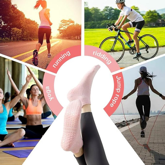 Anti-slip socks - women's socks 6 Pairs - Pilates sports socks - Yoga ankle socks - to prevent falls - Yoga V1188-MS101-02928-1