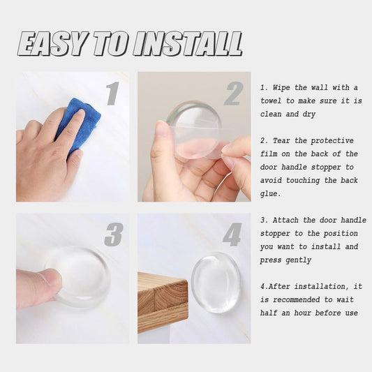 6 pieces - door stoppers - 40*40*8 mm - wall stopper for door handle - self-adhesive wall protector - V1188-MS101-02941-1