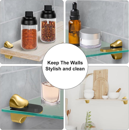pieces - Glass clamp - Glass shelf brackets - adjustable - glass shelf bracket - fishmouth glass clip - wall V1188-MS101-03017-1
