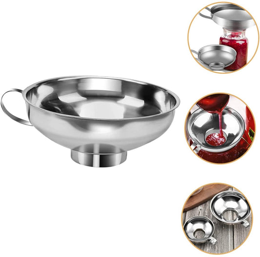 2 pieces - funnel - 12.5*10.5*4.3 cm and 17*15*5.8 cm - stainless steel funnel with wide mouth - for V1188-MS101-03044-1