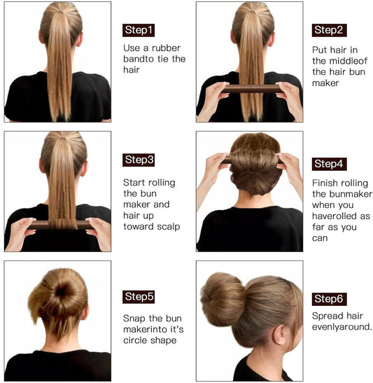4-piece bun maker - Magic hairband - For children and women - DIY styler - Easily create a ballerina V1188-MS101-03083-1