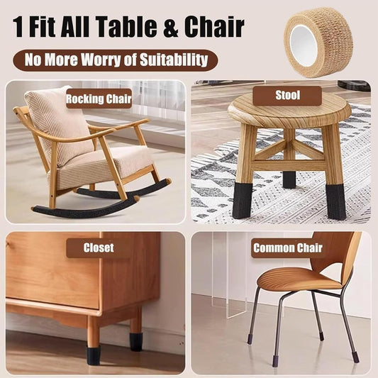 6 Rolls Chair Leg Floor Protectors - Self-Adhesive Bandage Wraps - Chair Leg Protectors - Anti-Slip Chair Leg V1188-MS101-03096-1