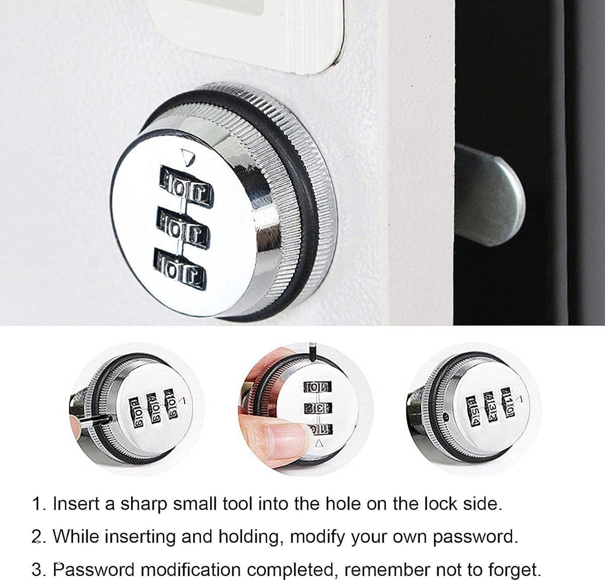 pieces - Combination lock - 62*38 mm - Suitable for panel thicknesses of 15-25 mm - Cabinet locks - Drawer V1188-MS101-03155-1
