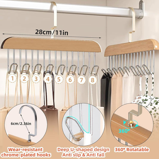 2 pieces - Clothes hanger - belt holders - scarf rack - bra holders - tie hangers for the closet - wooden bra V1188-MS101-03162-1