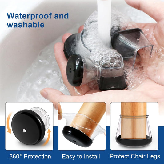 28 Pieces Chair Leg Protectors - Silicone Protective Caps - Chair Leg Protectors - Round Medium Silicone V1188-MS101-03203-1