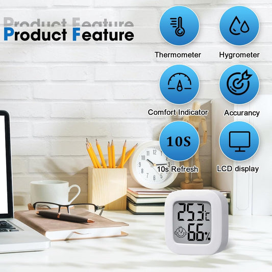 Mini digital indoor thermometer - Weather station - Thermometer - Highly accurate temperature monitor - V1188-MS101-03225-1